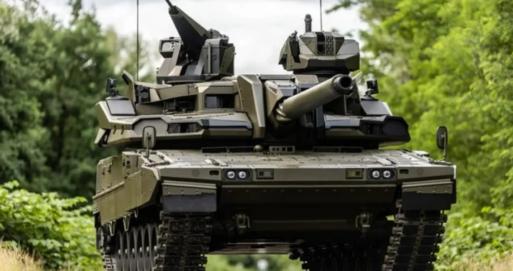 Танк CAPINT на базе Leopard 2A8 с беспилотной башней и пушкой ASCALON