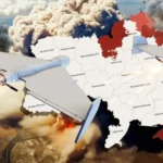 Дрони атакують Крим на мапі України з вибухами та задимленням