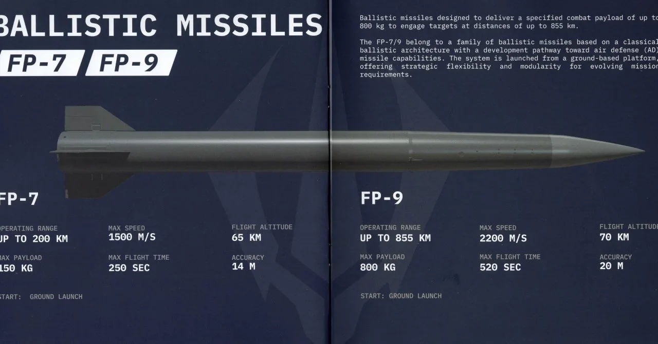 Українські балістичні ракети FP-7 та FP-9 з технічними характеристиками