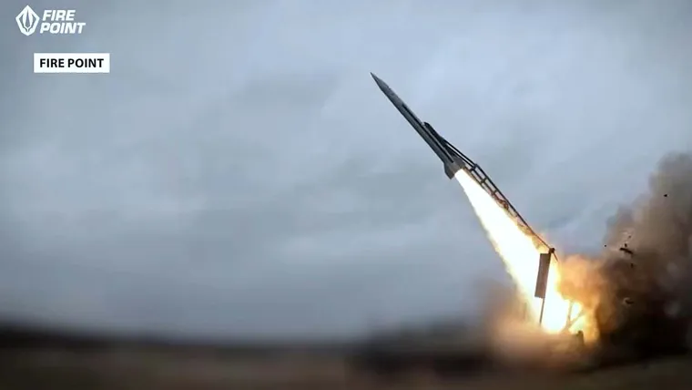Українська балістична ракета FP-9 компанії Fire Point під час запуску