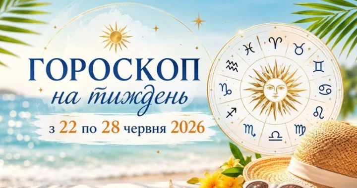Гороскоп на тиждень з 22 по 28 червня 2026 з колесом зодіаку