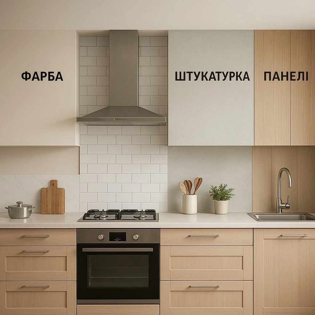 Альтернативи плитці на кухні: фарба, штукатурка та панелі