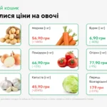 Інфографіка цін на овочі: помідори дешевшають, капуста дорожчає на 204%