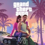 Обкладинка GTA 6 з героями біля ретро-авто на тлі Вайс-Сіті