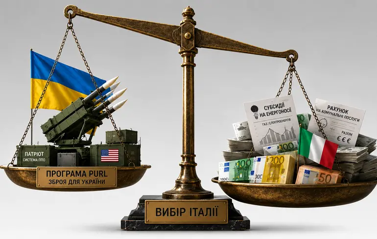 Терези балансу між зброєю для України та конфіскованими російськими активами