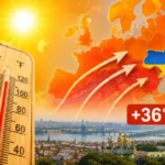 Спека в Києві: термометр і мапа України з температурою +36°
