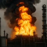 Пожежа на нафтовому підприємстві РФ після удару Сил оборони