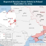 Мапа уламків російських дронів у Польщі на тлі загрози НАТО