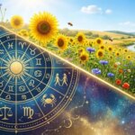 Зодиакальное колесо и солнечный пейзаж в гороскопе на 12 июля