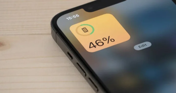 iPhone показывает состояние аккумулятора с уровнем заряда 46%