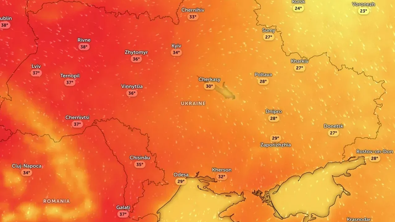 Погодна мапа України 2 липня з температурою до 34 градусів у Києві