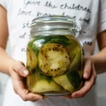 Банка з маринованими кабачками