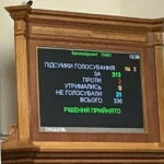 Табло Верховної Ради з підсумками голосування 313 за продовження воєнного стану
