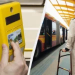 Валідатор і картка киянина поруч із літньою людиною з ходунками на зупинці